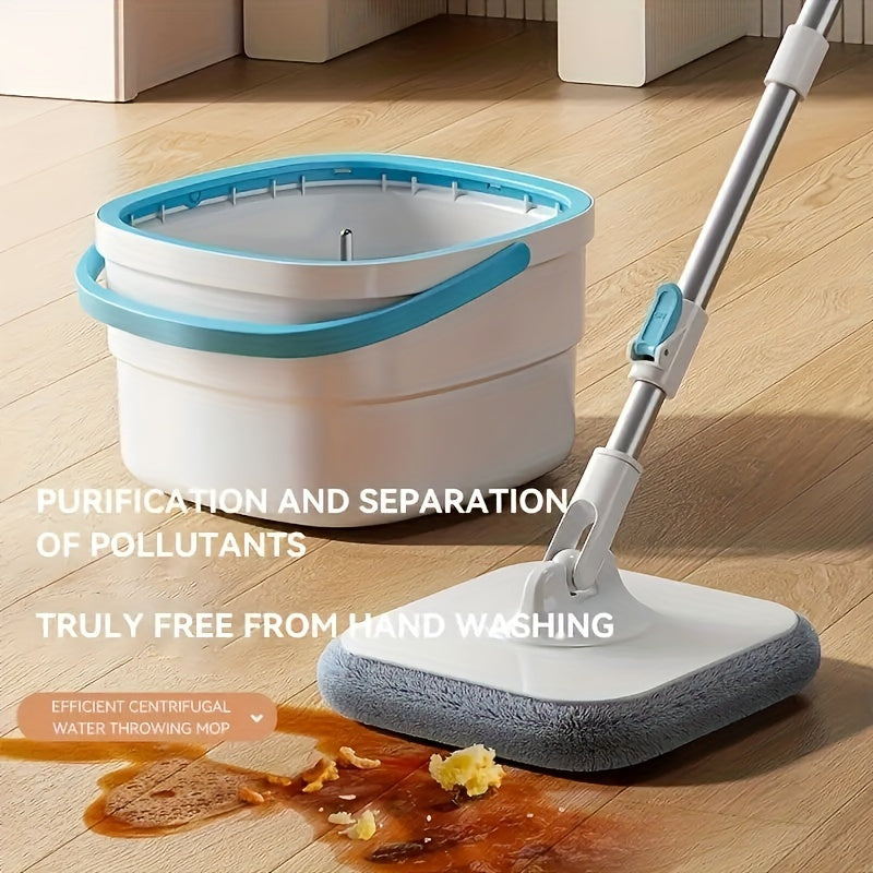 A Set of Sewage Separation Free-Standing Mop Buckets, Household Rotary Floor Mops, Lazy Mops, Dust-Removal Mops, Dry And Mops, Is Very Suitable for Home, Kitchen, Bathroom Floors, Cleaning Supplies