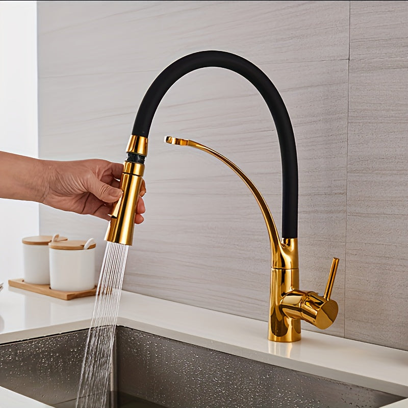 1 Set Copper Alloy Single-Hole Faucet With Ceramic Valve Core, G1/2 Thread, Water-Saving, Chrome Plated, No Electricity Required, Includes Installation Hardware For Kitchen Sink, Home & Kitchen Accessories