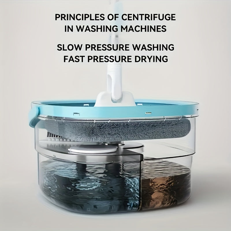 A Set of Sewage Separation Free-Standing Mop Buckets, Household Rotary Floor Mops, Lazy Mops, Dust-Removal Mops, Dry And Mops, Is Very Suitable for Home, Kitchen, Bathroom Floors, Cleaning Supplies