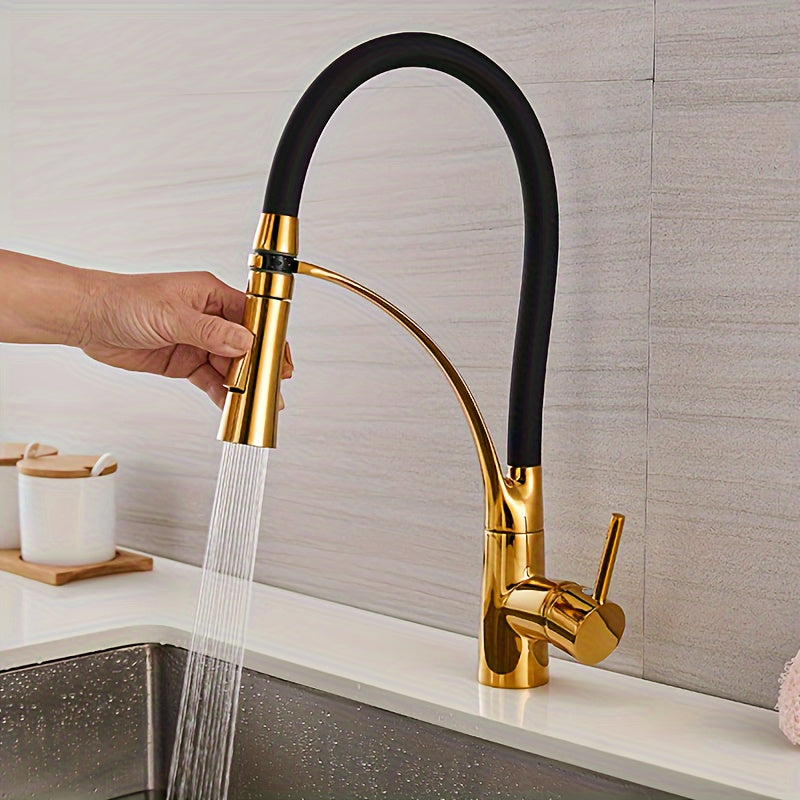 1 Set Copper Alloy Single-Hole Faucet With Ceramic Valve Core, G1/2 Thread, Water-Saving, Chrome Plated, No Electricity Required, Includes Installation Hardware For Kitchen Sink, Home & Kitchen Accessories