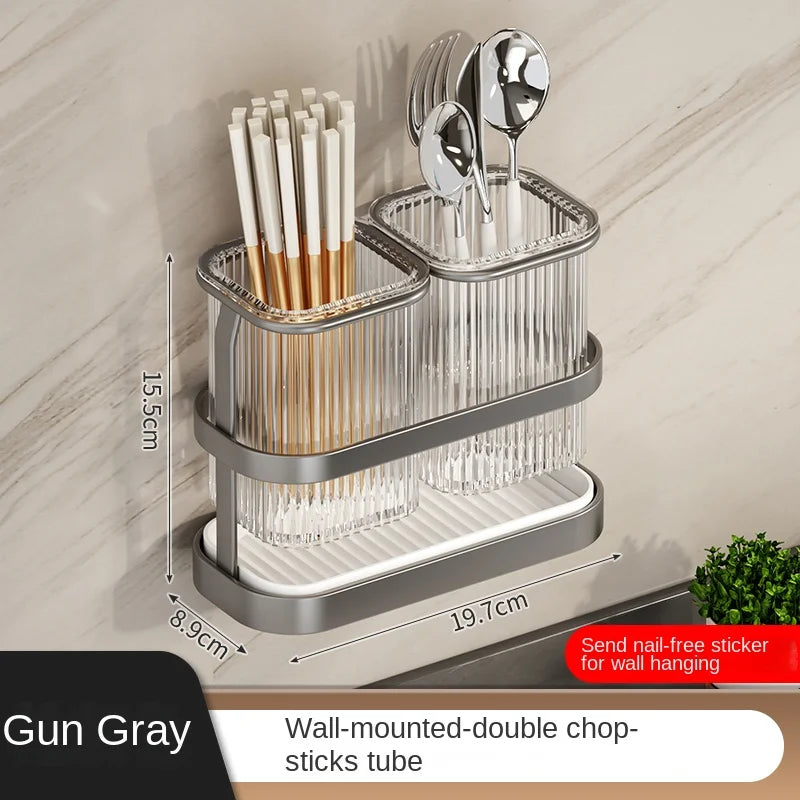 Kitchen knife rack, chopstick holder, wall-mounted multifunctional countertop, cutting board, and tool storage rack