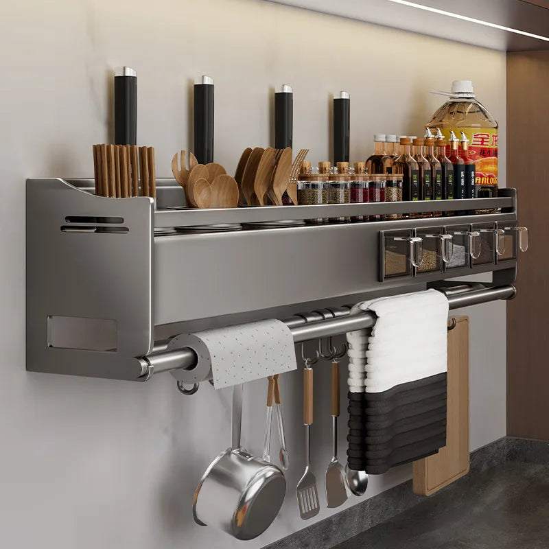 Kitchen Storage Rack No Drilling Multifunctional Household Wall Mounted Chopstick Holder Knife Holder Supplies Storage Rack