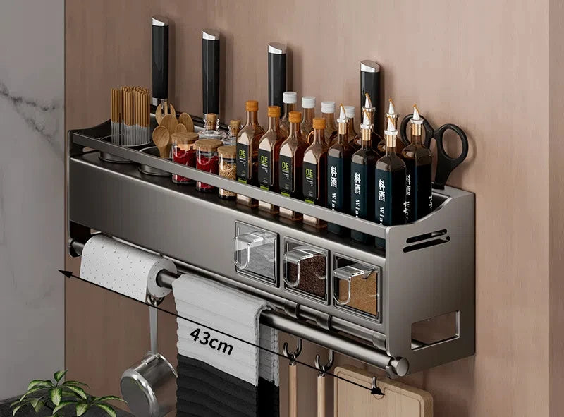 Kitchen Storage Rack No Drilling Multifunctional Household Wall Mounted Chopstick Holder Knife Holder Supplies Storage Rack