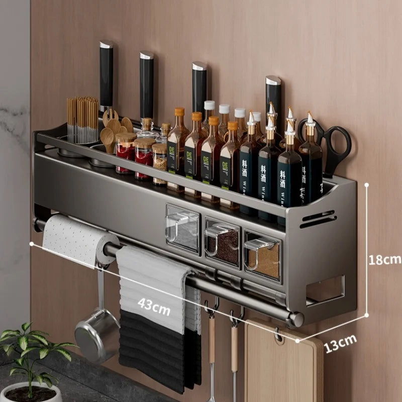 Kitchen Storage Rack No Drilling Multifunctional Household Wall Mounted Chopstick Holder Knife Holder Supplies Storage Rack