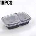 10PCS Disposable Food Boxes Compartments With Lids Disposable Bento Boxes Kitchen Storage Bento Fruit Takeaway Food Container