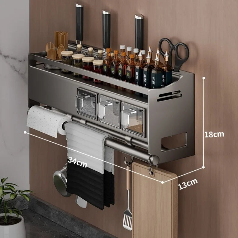 Kitchen Storage Rack No Drilling Multifunctional Household Wall Mounted Chopstick Holder Knife Holder Supplies Storage Rack