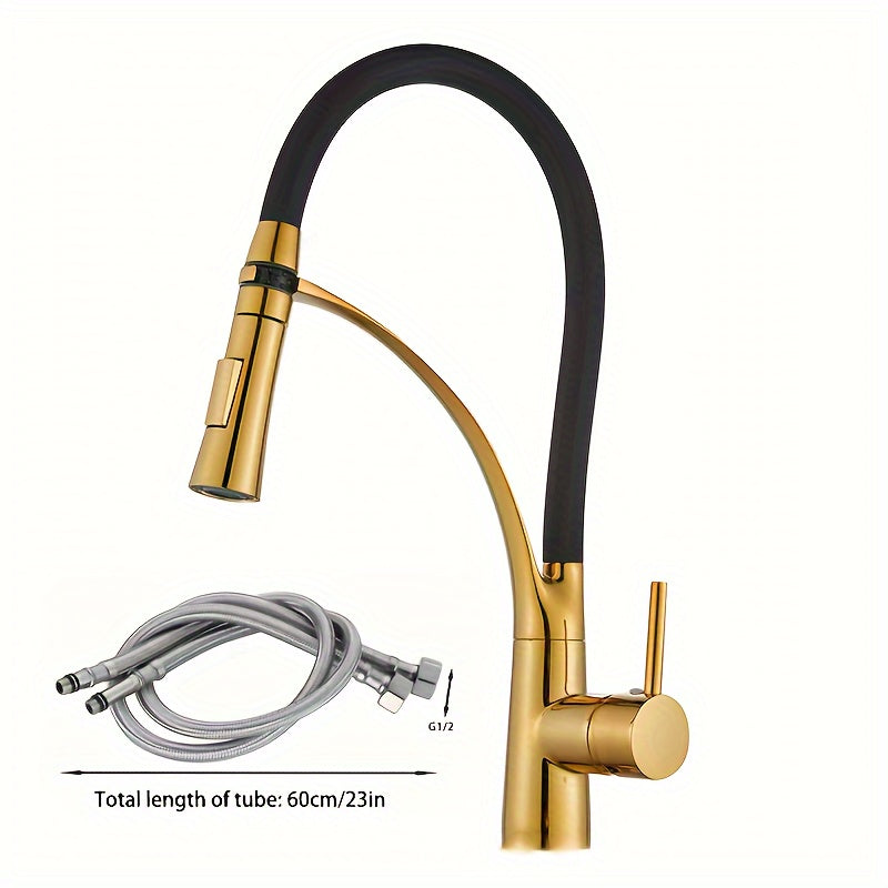 1 Set Copper Alloy Single-Hole Faucet With Ceramic Valve Core, G1/2 Thread, Water-Saving, Chrome Plated, No Electricity Required, Includes Installation Hardware For Kitchen Sink, Home & Kitchen Accessories